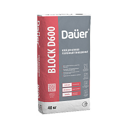 Dauer BLOCK D600 клей для блоков усиленный, стандартная версия, 25 кг
