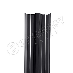 Штакетник Stynergy М-образный прямой порошковая окраска RAL 9005/9005 0.45