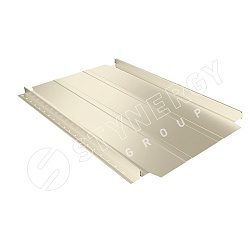 Фальцевая кровля Stynergy Smart Фальц Pro широкое ребро жесткости RAL 1015 (светлая слоновая кость) 0.45