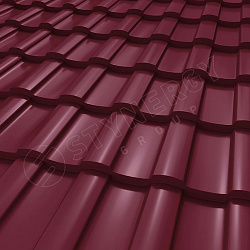 Металлочерепица STYNERGY Stella CORUNDUM50® RAL 3005 (винно-красный) 0.50