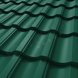 Металлочерепица STYNERGY Garda CORUNDUM50® матовый RAL 6005 (зелёный мох) 0.50