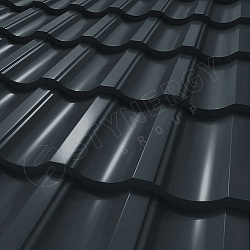 Металлочерепица STYNERGY Garda CORUNDUM50® RAL 7016 (антрацитово-серый) 0.50