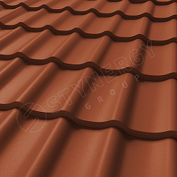 Металлочерепица STYNERGY СМ Классик Rooftop Бархат® RAL 8004 (медно-коричневый) 0.50