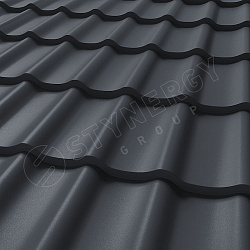 Металлочерепица STYNERGY СМ Классик CORUNDUM50® матовый RAL 7011 (железно-серый) 0.50