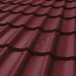 Металлочерепица STYNERGY СМ Классик CORUNDUM50® матовый RAL 3005 (винно-красный) 0.50