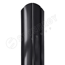 Штакетник Stynergy полукруглый фигурный порошковая окраска RAL 9005/9005 0.40