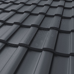 Металлочерепица STYNERGY Stella CORUNDUM50® матовый RAL 7024 (графитовый серый) 0.50