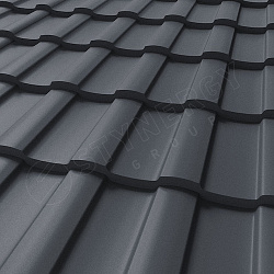 Металлочерепица STYNERGY Stella Rooftop Кашемир Лайт® матовый RAL 7024 0.50