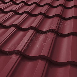 Металлочерепица STYNERGY Garda CORUNDUM50® матовый RAL 3005 (винно-красный) 0.50