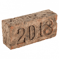 Кирпич облицовочный с клеймом Донские зори Год, 215х102х65 мм
