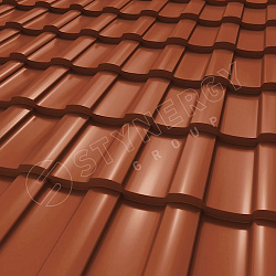 Металлочерепица STYNERGY Stella CORUNDUM50® RAL 8004 (медно-коричневый) 0.50
