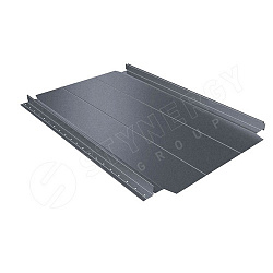 Фальцевая кровля Stynergy Smart Фальц Pro узкое ребро жесткости CORUNDUM50® матовый RAL 7011 (железно-серый) 0.50