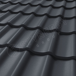 Металлочерепица STYNERGY СМ Классик CORUNDUM50® матовый RAL 7024 (графитовый серый) 0.50