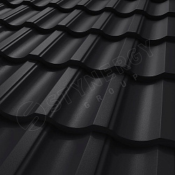 Металлочерепица STYNERGY Garda CORUNDUM50® матовый RAL 9005 (глубокий черный) 0.50