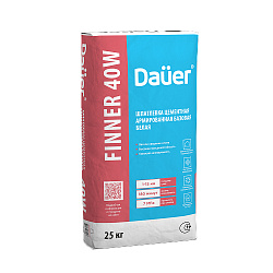 Dauer FINNER® 40W Шпатлевка цементная армированная базовая белая, стандартная версия