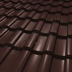 Металлочерепица STYNERGY Stella CORUNDUM50® RAL 8017 (шоколадно-коричневый) 0.50