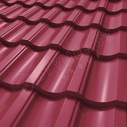 Металлочерепица STYNERGY Garda CORUNDUM50® RAL 3003 (рубиново-красный) 0.50