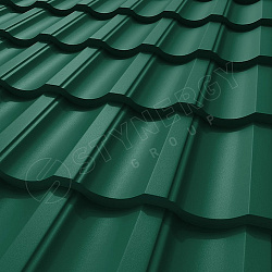 Металлочерепица STYNERGY Garda Rooftop Бархат® RAL 6005 (зелёный мох) 0.50