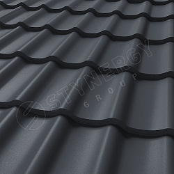 Металлочерепица STYNERGY СМ Классик Rooftop Кашемир Лайт® матовый RAL 7024 0.50