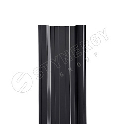 Штакетник Stynergy П-образный прямой порошковая окраска RAL 9005/9005 0.40