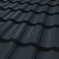 Металлочерепица STYNERGY Garda Rooftop Кашемир® матовый RAL 7016 (антрацитово-серый) 0.50