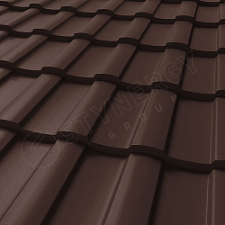Металлочерепица STYNERGY Stella Rooftop Бархат® RAL 8017 (шоколадно-коричневый) 0.50