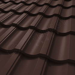 Металлочерепица STYNERGY Garda CORUNDUM50® матовый RAL 8017 (шоколадно-коричневый) 0.50