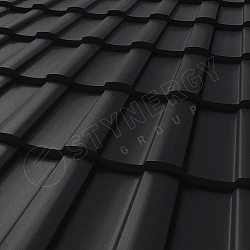 Металлочерепица STYNERGY Stella Rooftop Бархат® RAL 9005 (глубокий черный) 0.50