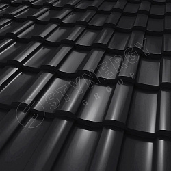 Металлочерепица STYNERGY Stella CORUNDUM50® RAL 9005 (глубокий черный) 0.50