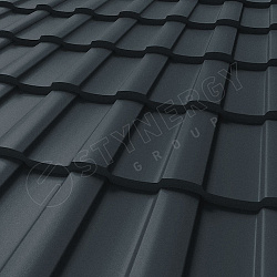 Металлочерепица STYNERGY Stella Rooftop Бархат® RAL 7016 (антрацитово-серый) 0.50