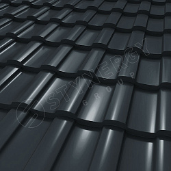 Металлочерепица STYNERGY Stella CORUNDUM50® RAL 7016 (антрацитово-серый) 0.50