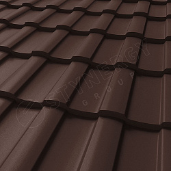 Металлочерепица STYNERGY Stella CORUNDUM50® матовый RAL 8017 (шоколадно-коричневый) 0.50