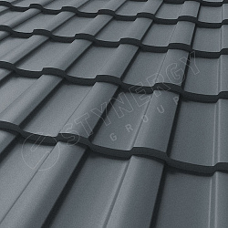 Металлочерепица STYNERGY Stella CORUNDUM50® матовый RAL 7011 (железно-серый) 0.50